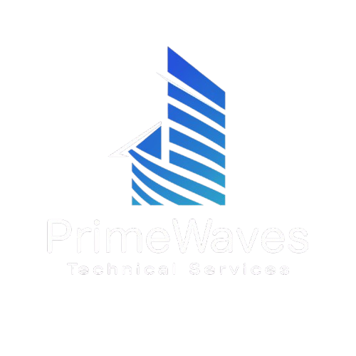 generate a professional logo for primewaves techn 1 removebg preview